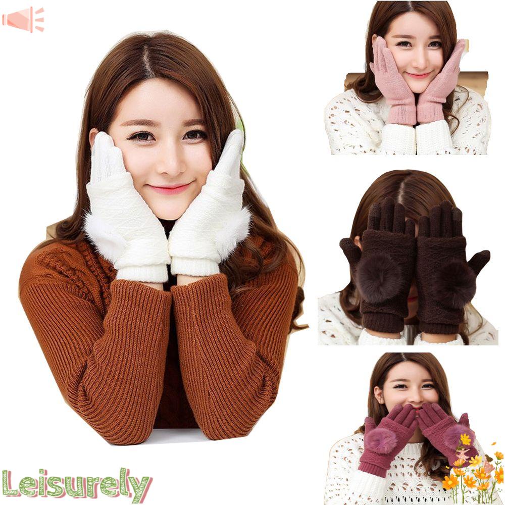 LEILY Găng Tay Giữ Ấm Mùa Đông Có Thể Chạm Màn Hình Cảm