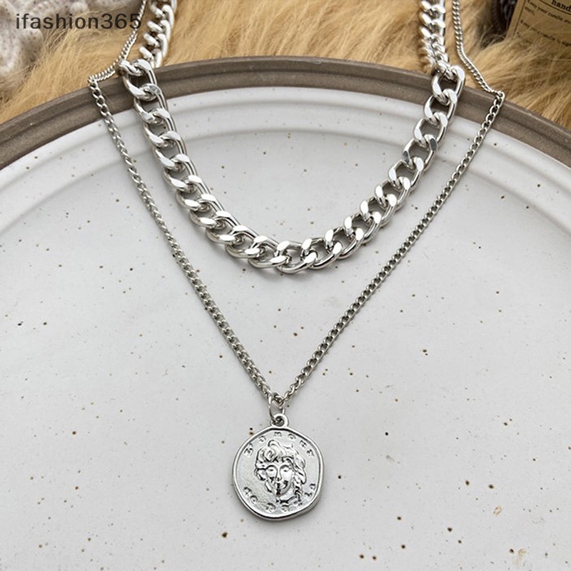 1 Vòng Cổ Choker Nhiều Lớp Mặt Đồng Xu Cổ Điển Thời Trang ifashion365 Dành Cho Nữ