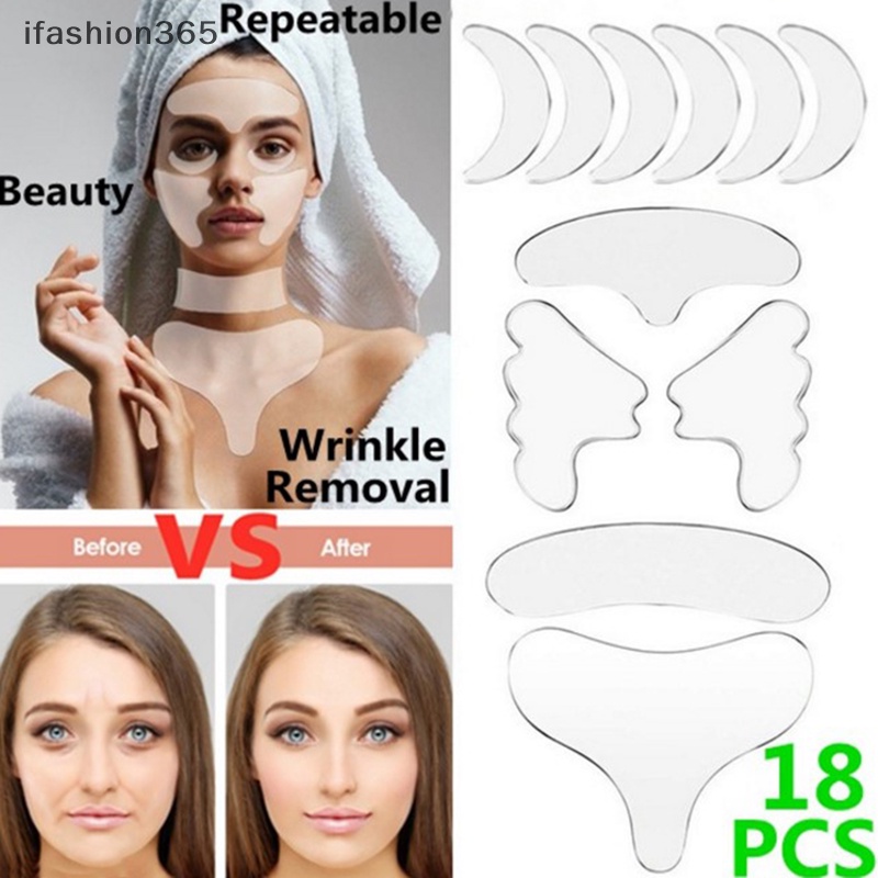 Set 18 Miếng Dán Silicone Loại Bỏ Nếp Nhăn Ở Trán Có Thể Tái Sử Dụng ifashion365