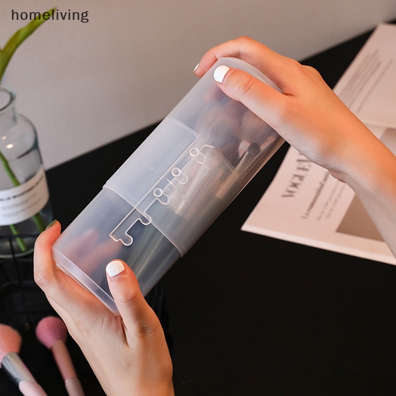 Giá Đỡ Cọ Trang Điểm Bằng PVC Có Thể Điều Chỉnh Chiều Cao Kèm Nắp Đậy Tiện Lợi