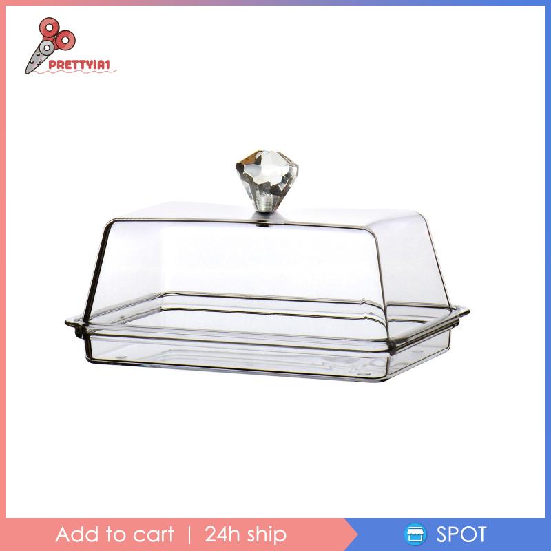 Khay Đựng Bơ / Phô Mai Trong Suốt Kèm Giá Đỡ Tiện Dụng Prettyia1