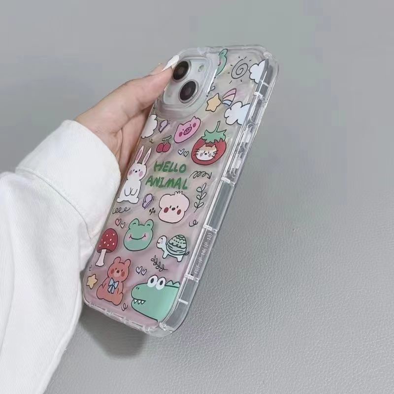 Ốp Điện Thoại Dẻo Màu Laser In Họa Tiết Hoạt Hình Động Vật Dễ Thương Cho iphone1412promax F9FL 1311 8p 7
