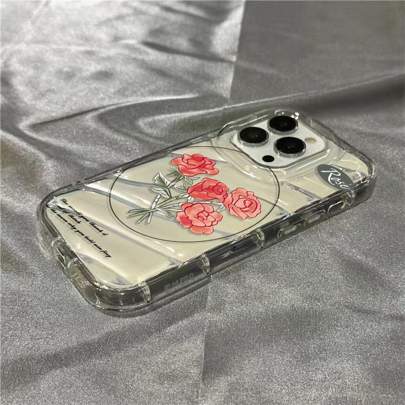 Ốp Điện Thoại Mềm Trong Suốt In Hình Hoa Hồng Cho Iphone 14Promax 1312 / 11 7 / 8plus xr / sins N9IQ