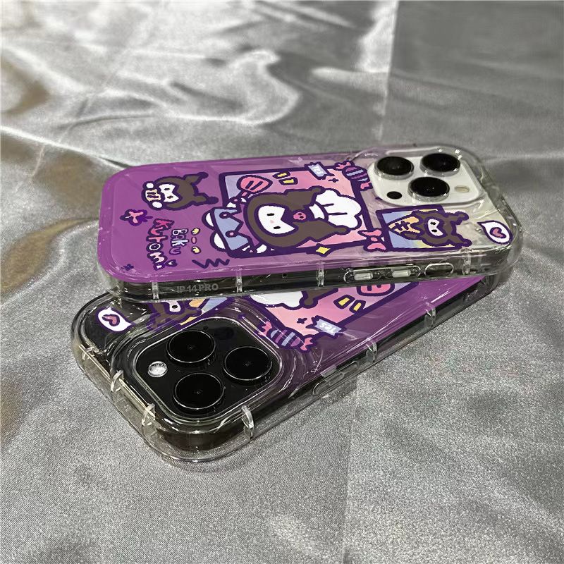 Ốp Điện Thoại Dẻo Trong Suốt Màu Tím Họa Tiết Hoạt Hình Nuo Dễ Thương Cho Iphone14Promax1312 11 xr 87 23OS