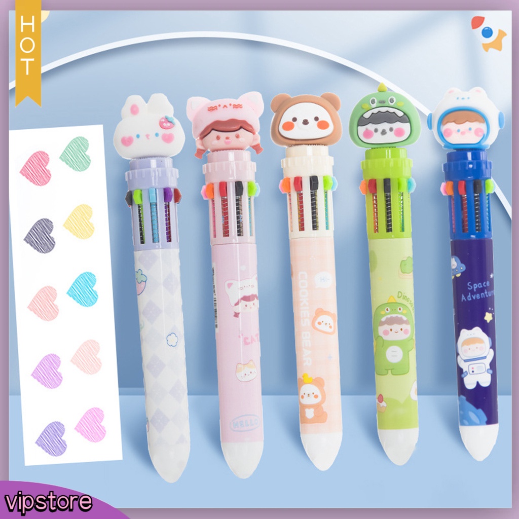 <VIP> Bút Bi Dạng Đẩy Thoải Mái Mềm Mịn Hình Thỏ Hoạt Hình Cho Học Sinh