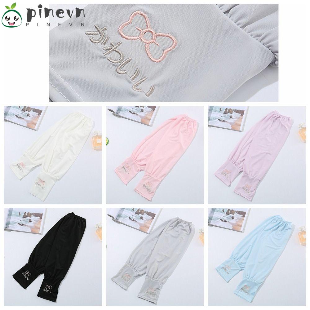 PINEVN Găng Tay Chống Nắng Bằng Lụa Lạnh Mỏng Dáng Rộng Bảo Vệ Chống Tia UV Ngoài Trời Cho Nữ