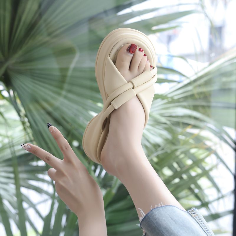 C＆S dép sandal nữ 3cm dép đi biển dép đế cao Thoải Mái Xinh Xắn 23070502