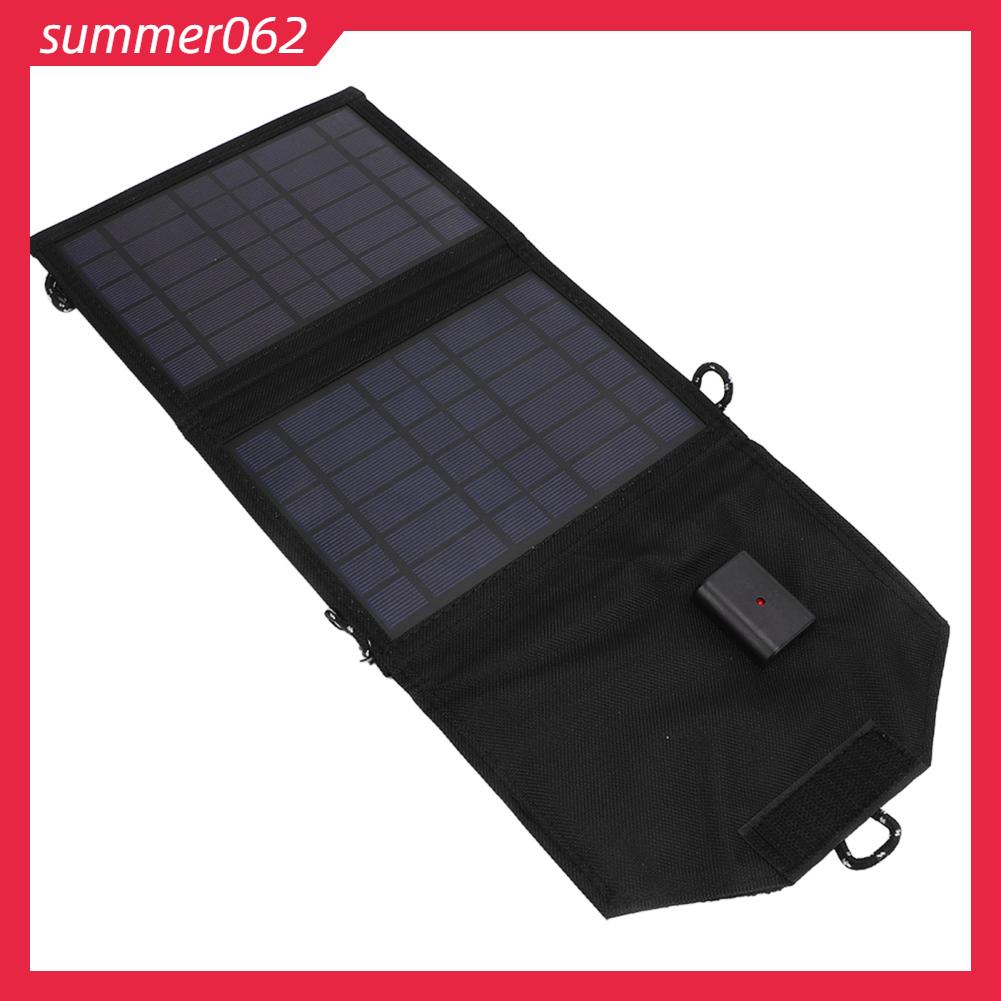 Summer062 Bộ sạc pin năng lượng mặt trời gấp đa tinh thể Silicon 7W 5V cổng USB cho các hoạt động ngoài