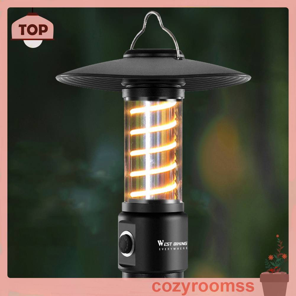 Đèn Cắm Trại Phong Cách Retro Chống Thấm Nước 400LM 2200mAh Sạc USB Tiện Lợi