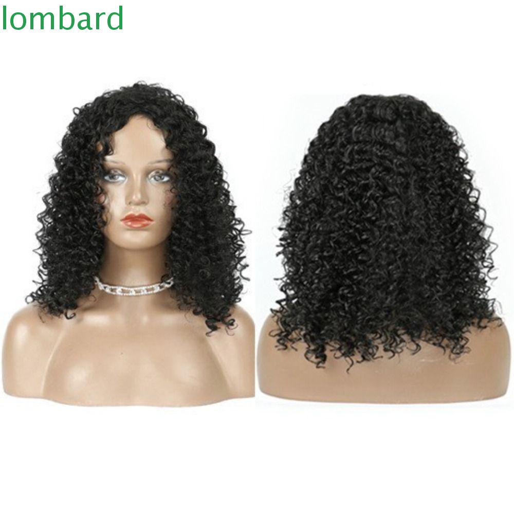 LOMBARD Tóc Giả Xoăn Dài Trung Bình Bằng Sợi Tổng Hợp Mềm Mại Thoáng Khí Chất Lượng Cao