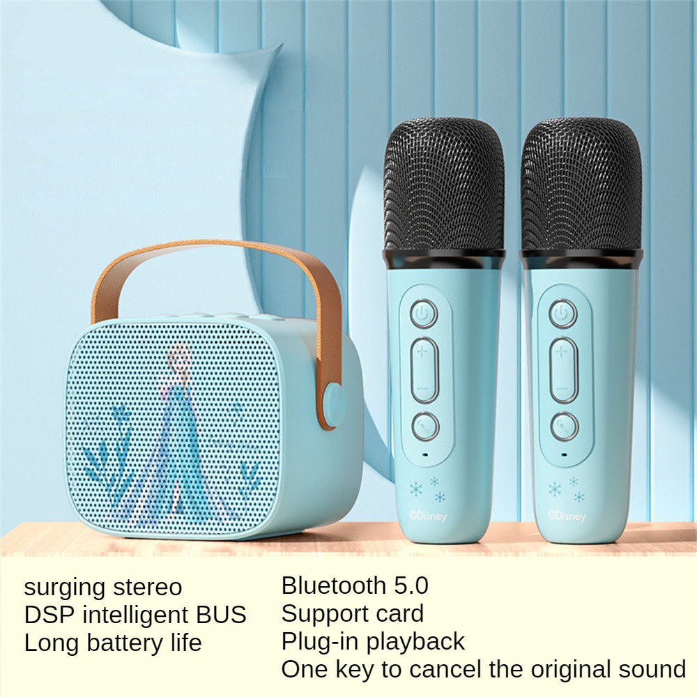 Disney Mini Wireless Bluetooth Microphone Speaker K Song Microphone Audio One Portable Children's Outdoor Audio Microphone