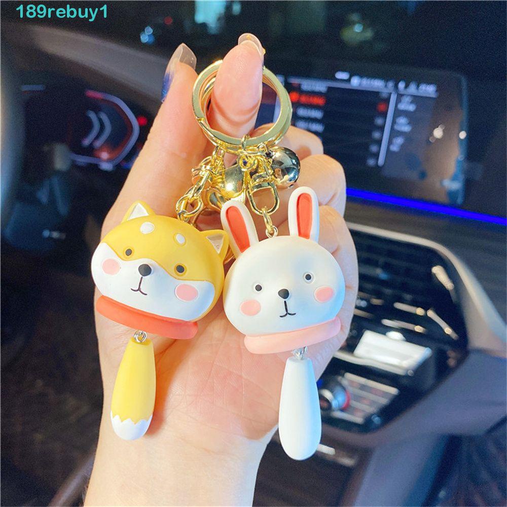 REBUY1 Móc Chìa Khóa Trang Trí Nội Thất Xe Hơi Hình Thú Cưng Shiba Inu Dễ Thương