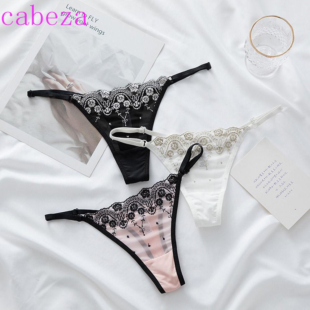 CABEZA Quần Lót Cotton Phối Ren Thêu Hoa Gợi Cảm Cho Nữ