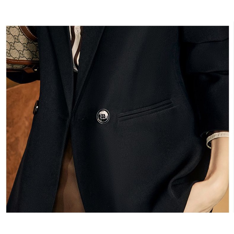 Áo Khoác Blazer Nữ Tay Dài Màu Trơn Thời Trang Xuân Thu Mới