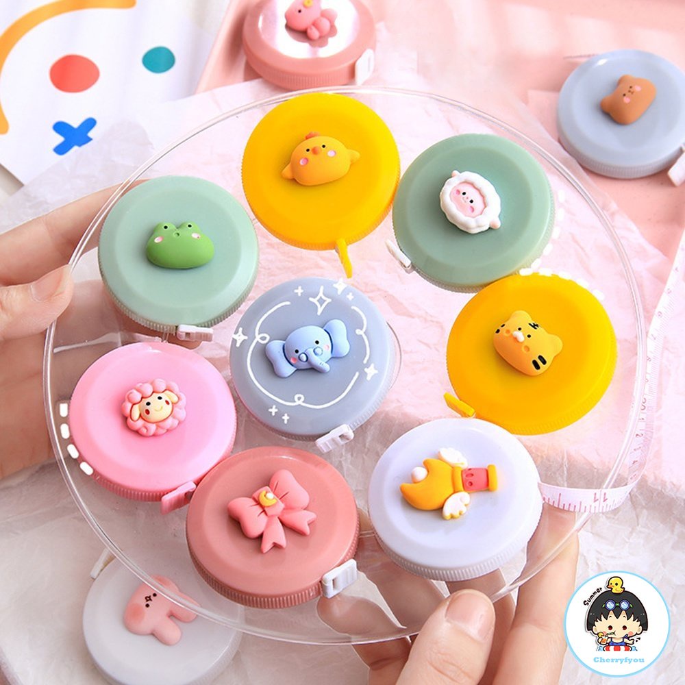 Thước Dây Mini Đo Chiều Cao Đa Năng 3D Họa Tiết Động Vật Hoạt Hình Dễ Thương Độ Chính Xác Cao Di Động Tiện Dụng Cho Thợ May /