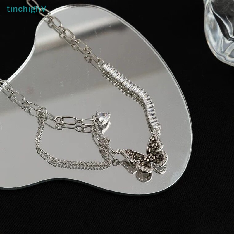 [TinchighV] Vòng Cổ Choker Mặt Hình Bướm Đen Đính Đá Zircon Tinh Tế Cho Nữ Giới