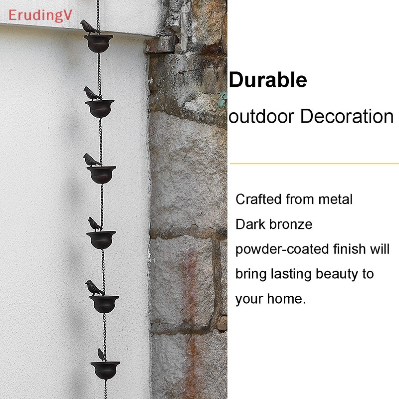 [ErudingV] Chuỗi Xích Mưa Cho Di Động Chim Trên Cốc Nước Mưa Có Móc Treo Màu Đồng Sẫm Màu [Mới]