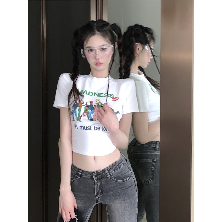 Áo Baby Tee Thun Croptop Nữ Tay Ngắn Hở Vai Phong Cách Mới Mùa Hè Dễ Phối Đồ Cho Nữ