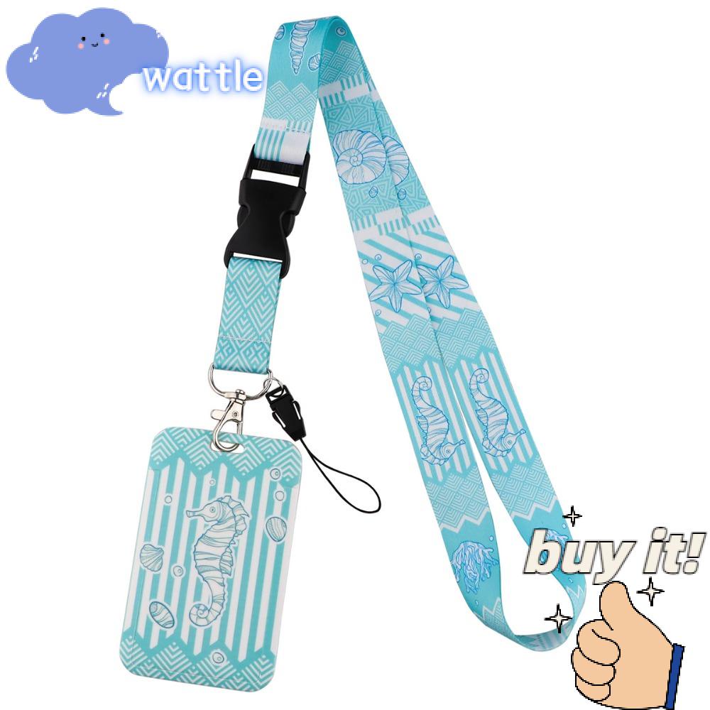 WATTLE Giá Đỡ Huy Hiệu ID / Dacron Màu Xanh Dương Có Dây Buộc Cổ Cá Ngựa Cho Văn Phòng