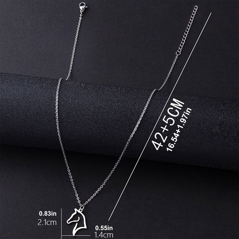 Ygt Vòng cổ Mặt Hình Đầu Ngựa Bằng Thép Không Gỉ Thời Trang Dành Cho Nam Và Nữ