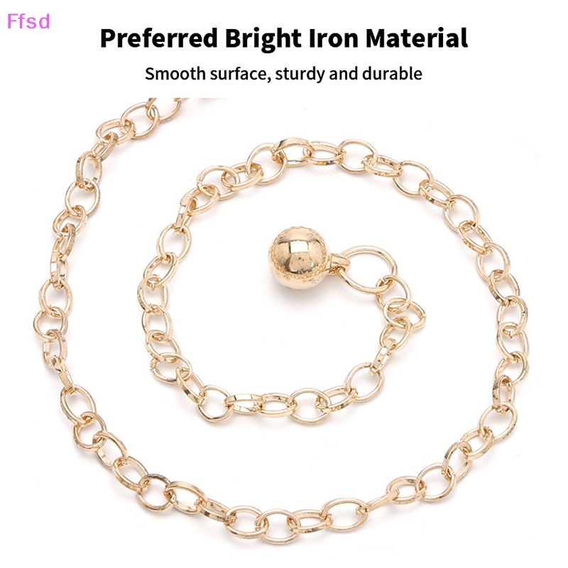 Thắt Lưng Dây Xích Tròn Bằng Kim Loại Màu Vàng Trang Trí Đầm / Quần Jean Cho Nữ