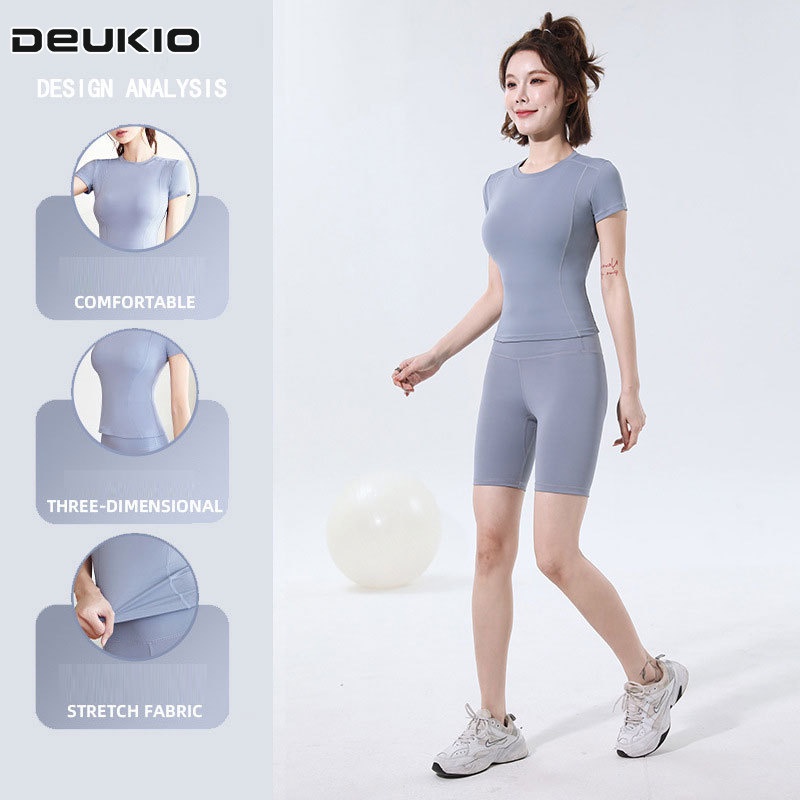 DEUKIO Bộ Đồ Tập Yoga Lưng Cao Mau Khô Phong Cách Thời Trang Mới 2023