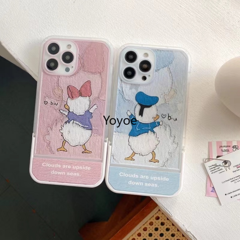 Ốp Điện Thoại Dẻo Họa Tiết Hoạt Hình Chú Vịt Dễ Thương Chống Rơi Cho iPhone 14 13 12 11 Pro Max XS X XR SE 7 8 Plus
