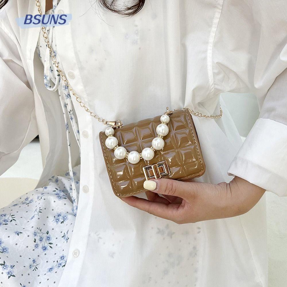 BSUNS Túi Xách Đeo Chéo Một Dây Xích Vàng Thiết Kế Nhỏ Gọn Màu Sắc Kẹo Ngọt Dành Cho Nữ