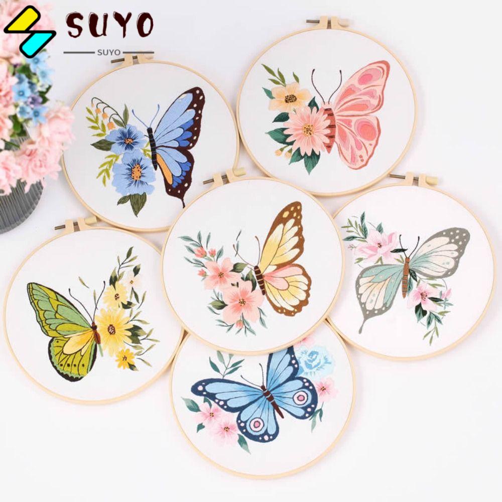 SUYO Vòng Thêu Hoa Thủ Công DIY Dành Cho Người Mới Bắt Đầu