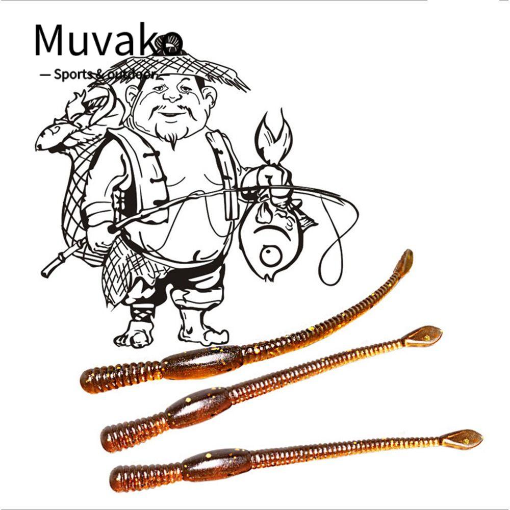 MUVAKO Set 24 Mồi Câu Cá Giả Hình Giun Đỏ Chuyên Dụng