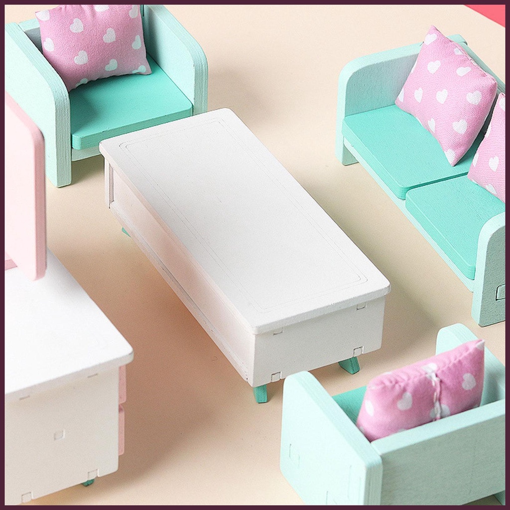 Đồ Nội Thất Phòng Khách Mini Trang Trí Nhà Búp Bê