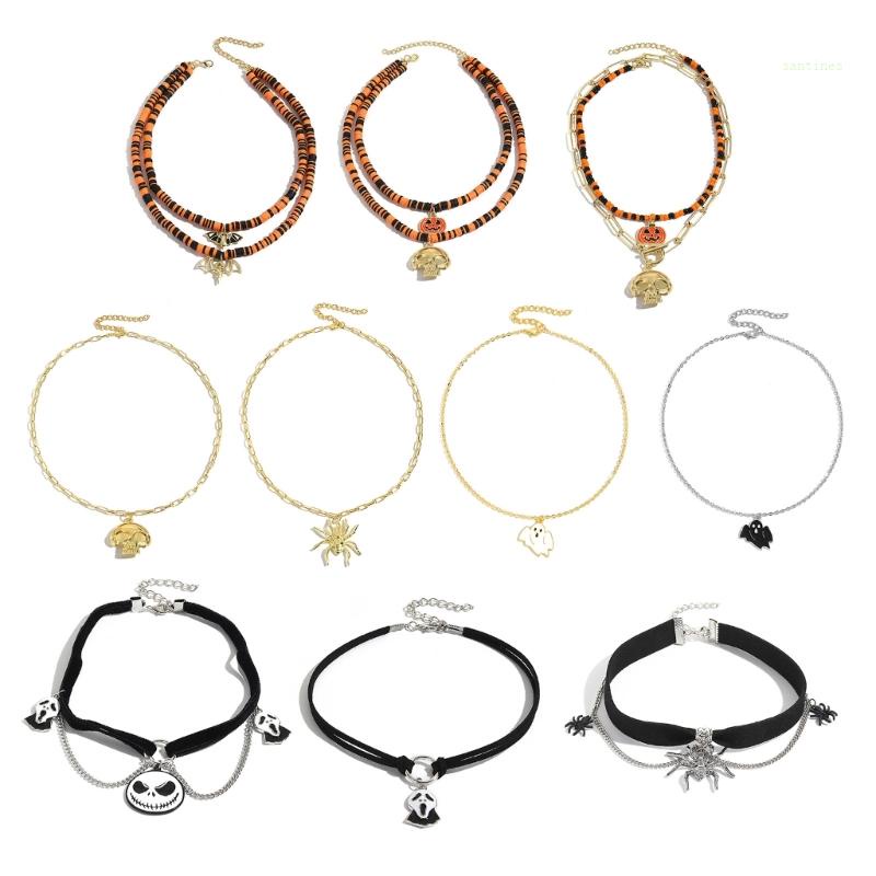 Vòng cổ Mặt Nhện / Đầu Lâu / Quả Bí Ngô Độc Đáo Thời Trang Cho Nam Và Nữ