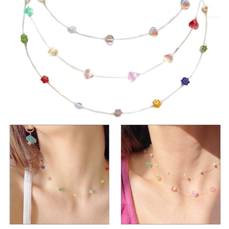 Vòng cổ Chuỗi Hạt Trái Tim Phong Cách Bohemia Thời Trang Mùa Hè Dành Cho Nữ