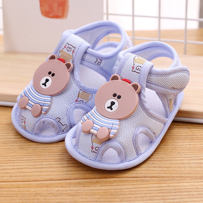 Hoạt Hình Xăng đan Đế Mềm Chống Trượt Thoáng Khí Hình Gấu Dễ Thương Cho Bé