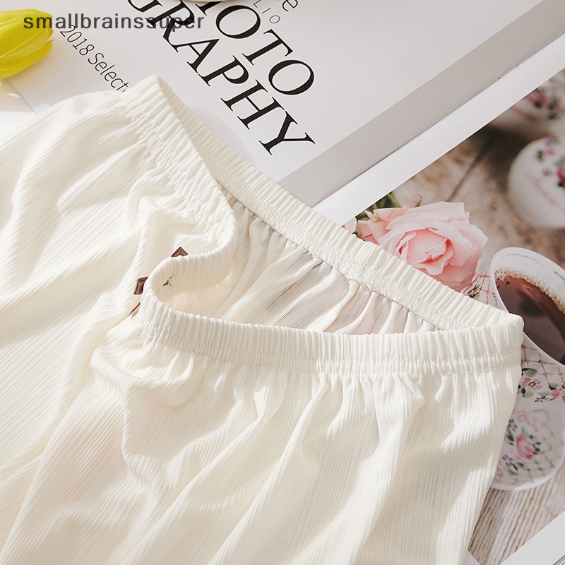 Smallbrainssuper Quần Short An Toàn Mặc Dưới Váy Bằng Lụa Lạnh Phối Ren Màu Tương Phản Chống Lộ Hàng Mới Dành Cho Bạn Nữ SBS