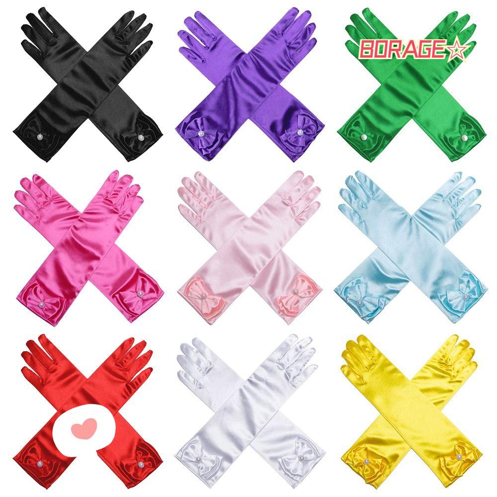 BORAG Găng Tay Công Chúa Dáng Dài Chuyên Dùng Biểu Diễn Cho Bé Gái
