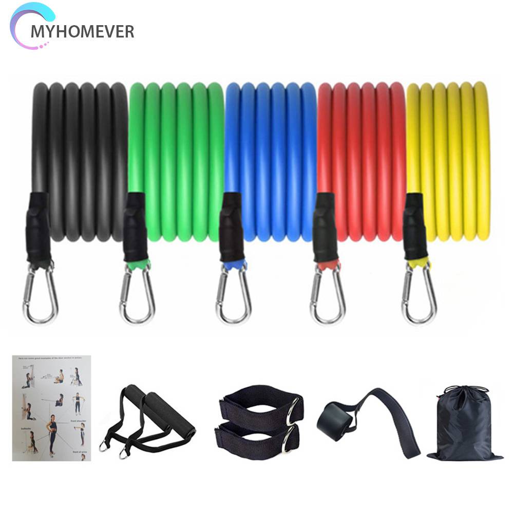 Set 11 Dây Kéo Đàn Hồi Đa Năng Hỗ Trợ Tập Gym / Thể Hình