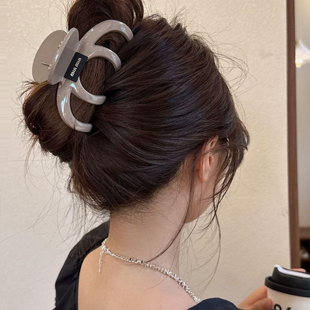 OCEANMAP Kẹp Tóc Màu Đen / Hồng Họa Tiết Chữ Thời Trang Cho Nữ