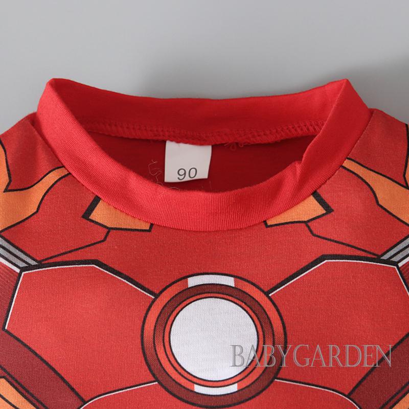 Bộ Đồ Ngủ 2 Mảnh Gồm Áo Thun Tay Cộc + Quần Ngắn Co Giãn In Họa Tiết Hoạt Hình Thời Trang Mùa Hè Cho Bé Trai