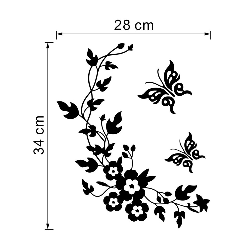 Miếng Dán Trang Trí Toilet Họa Tiết Hoa Và Bướm Độc Đáo DIY