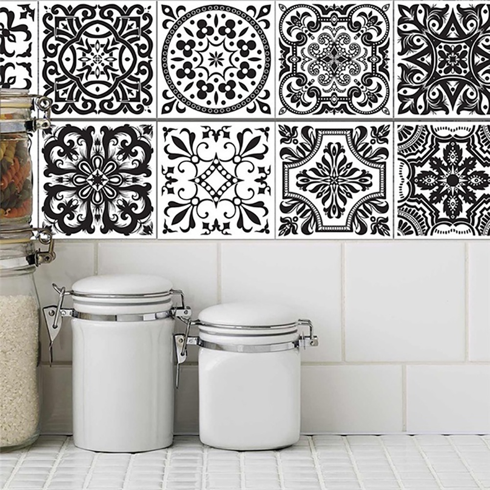 Set 10 Miếng Dán Trang Trí Sàn Nhà Chống Thấm Nước Phong Cách Châu Âu