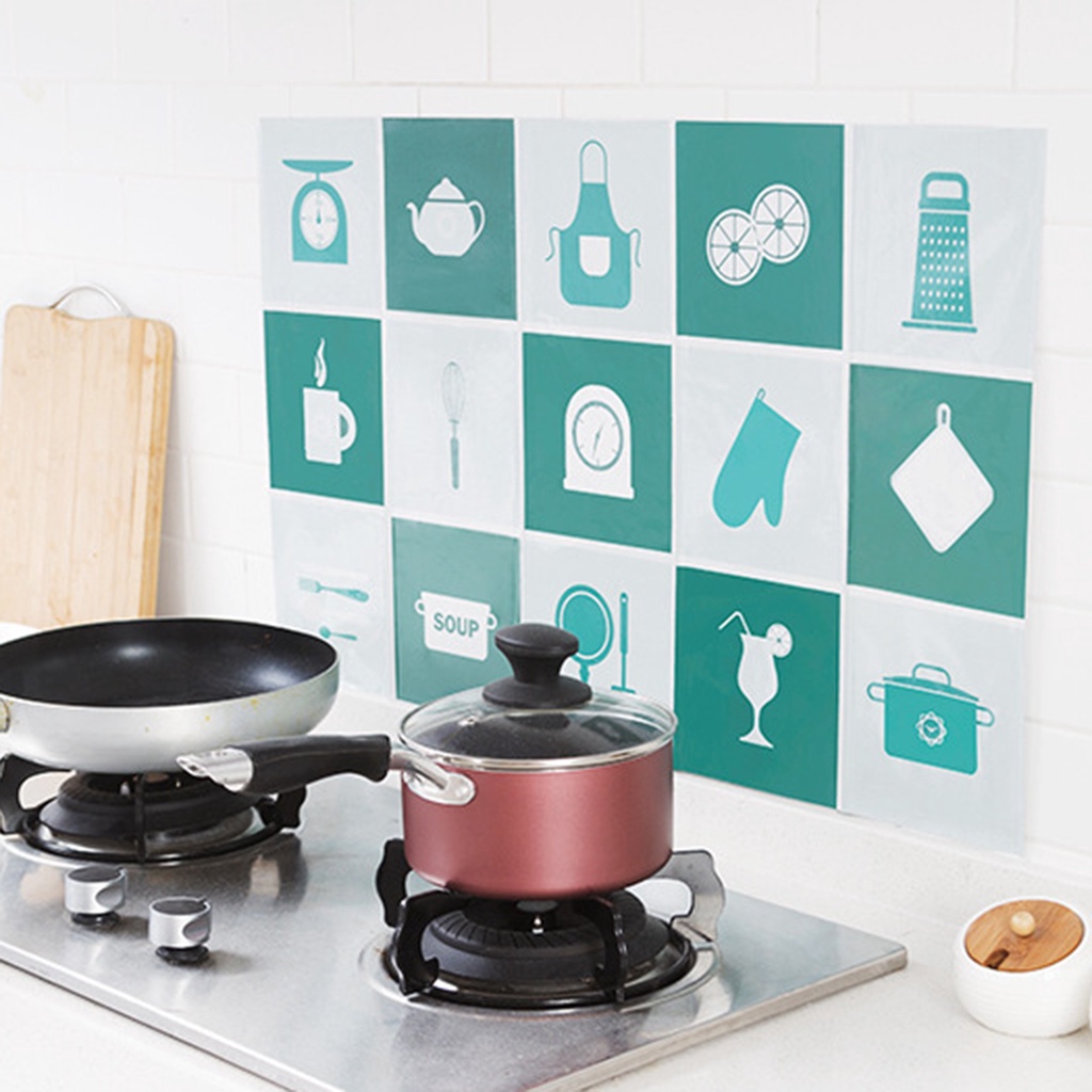 Miếng Dán Tường Trang Trí Tự Dính Chống Dầu Chịu Nhiệt Nhiều Màu Sắc