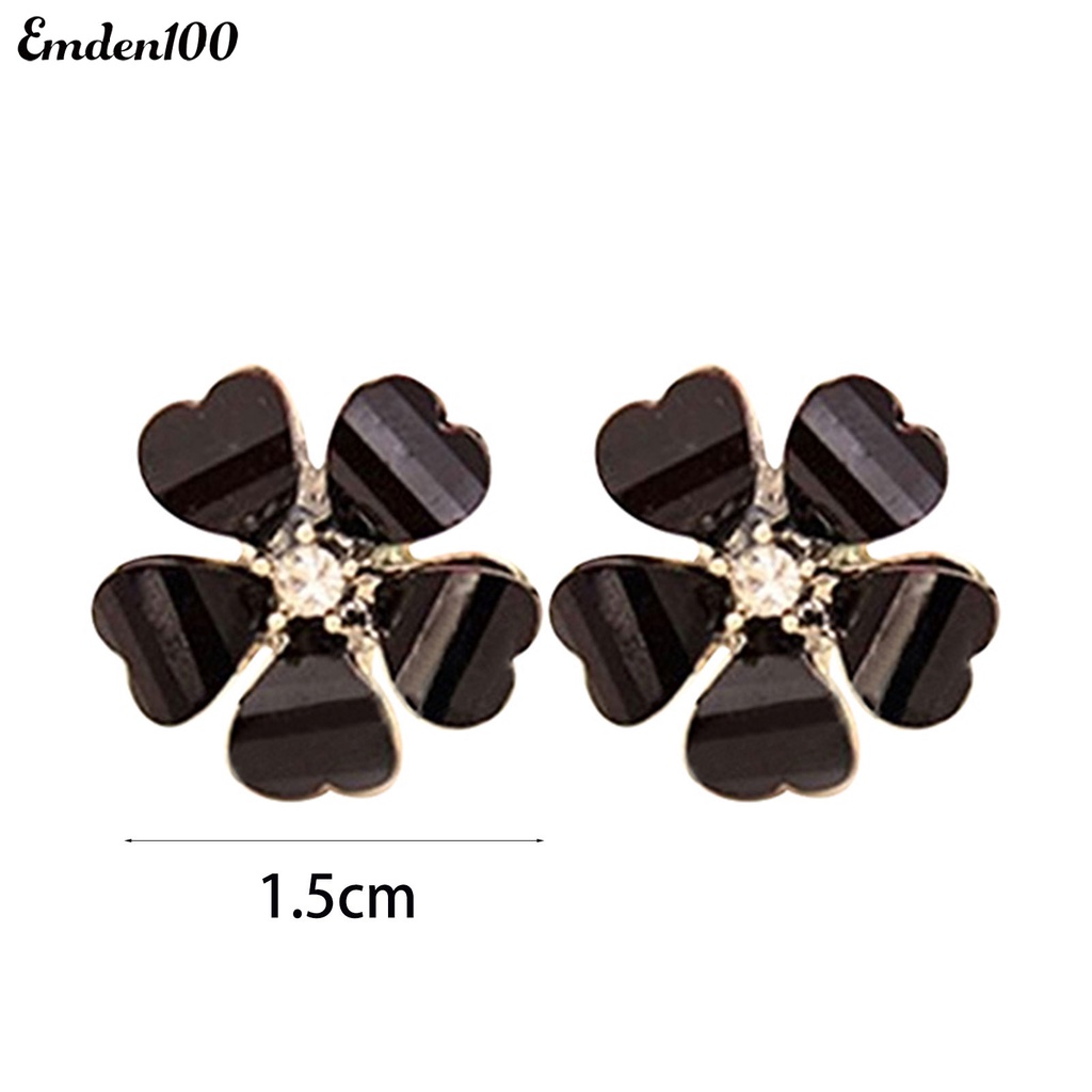 Bông Tai Hình Cánh Hoa Bằng Hợp Kim Đính Đá Lấp Lánh Cho Nữ