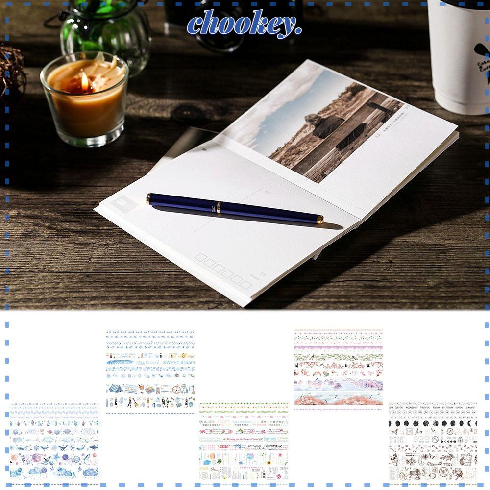 CHOOKEY Bộ 10 Cuộn Băng Keo Dán Trang Trí Sổ Tay DIY Phong Cách Vintage