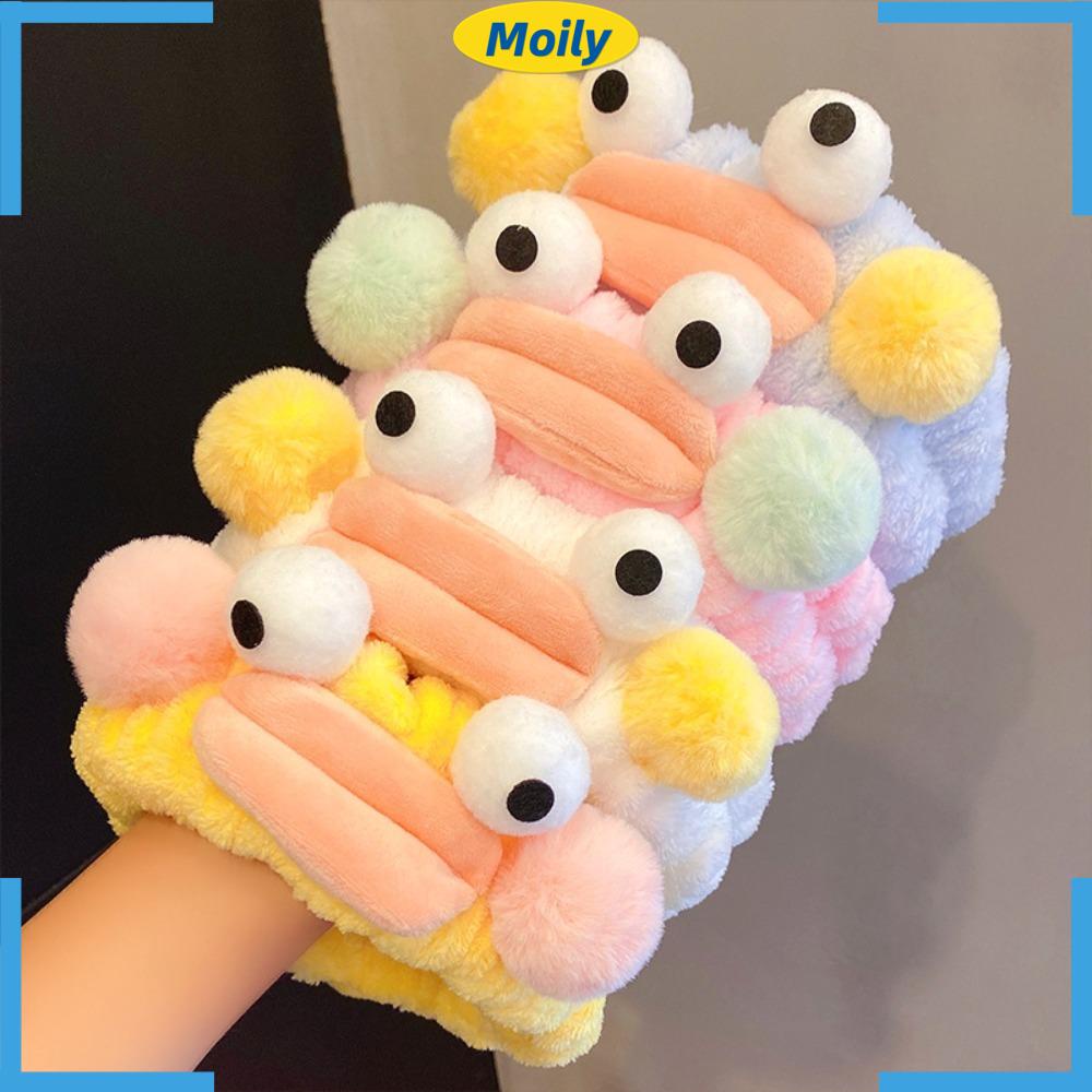 MOILYVN Băng Đô Cài Tóc Vải Lông Cừu San Hô Kiểu Hoạt Hình Dễ Thương Dùng Rửa Mặt / Spa