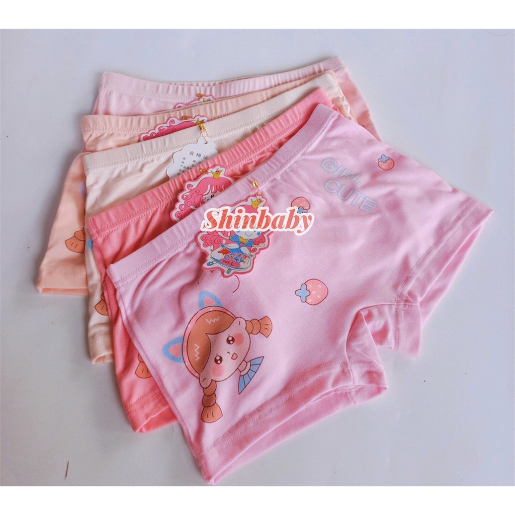 Set 10 quần chip đùi cho bé gái nhiều hình in dễ thương vải cotton mềm mát
