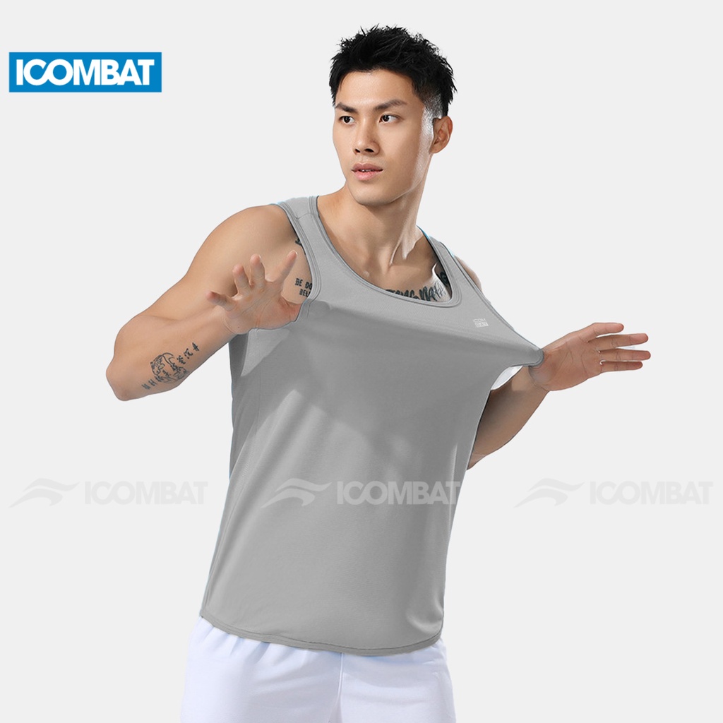 Áo Tank top thể thao nam ICOMBAT khoét nách 100% Polyester Quick Dry áo sát nách ba lỗ thoáng khí thoải mái vận động