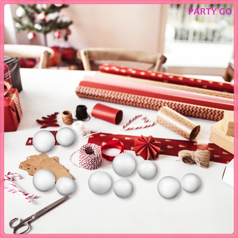 Bộ 60 Quả Bóng Xốp Tròn Màu Trắng Dùng Trang Trí DIY