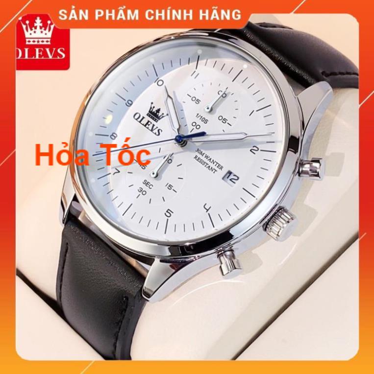 [HÀNG SIÊU HOT] OLEVS 2880 Đồng hồ nam Dây da có chức năng Lịch chống vô nước phát sáng Mặt số