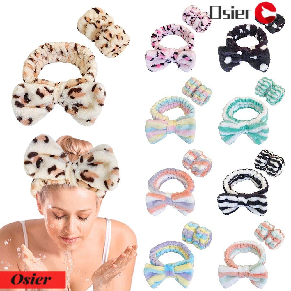 OSIER1 Băng Đô Rửa Mặt / Cổ Tay Bằng Sợi Micro Mềm Mại Thấm Hút Tốt Tiện Dụng Cho Nữ